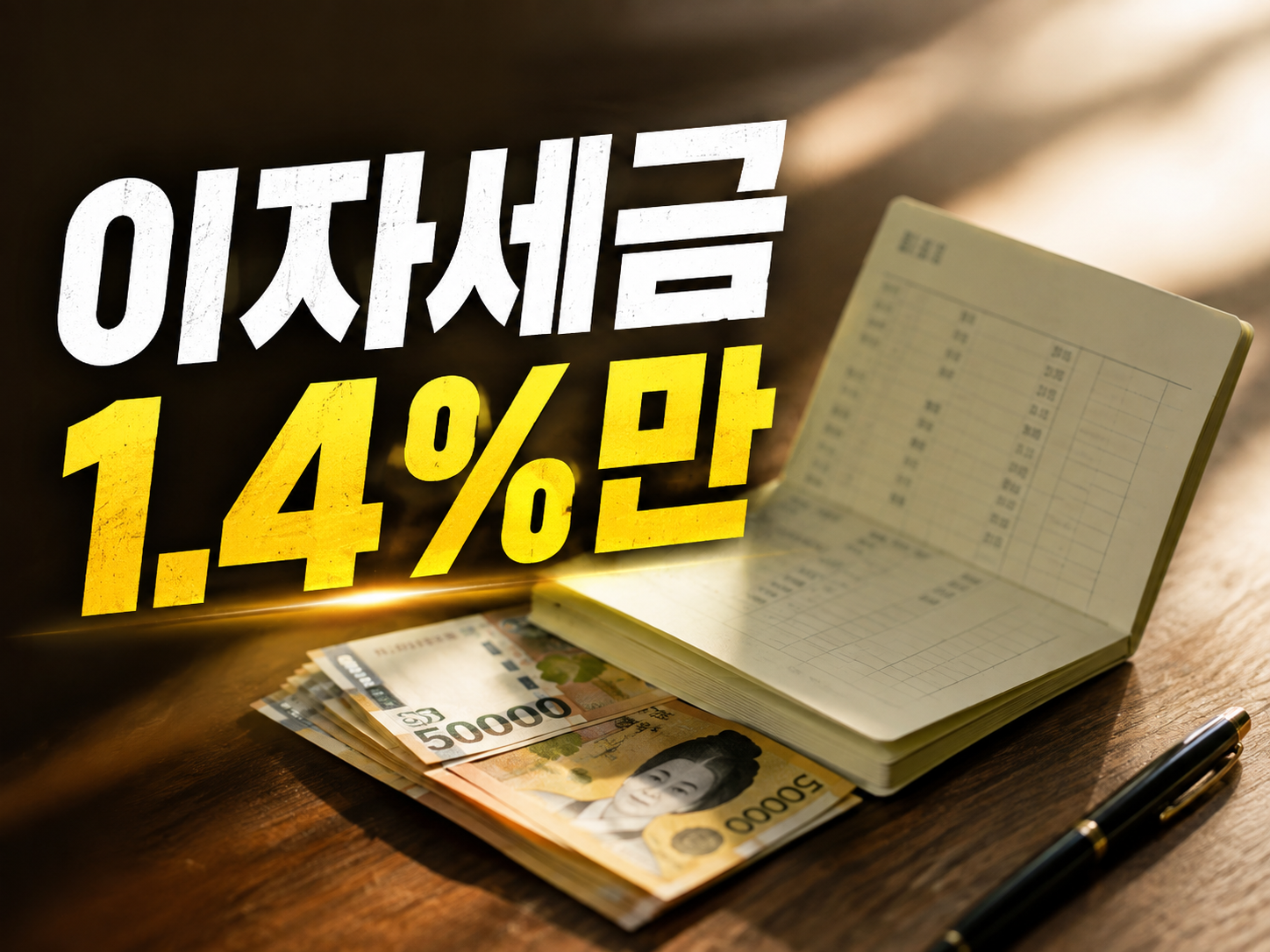 조합 예탁금 비과세 2026 — 이자 세금 1.4%만 내는 절