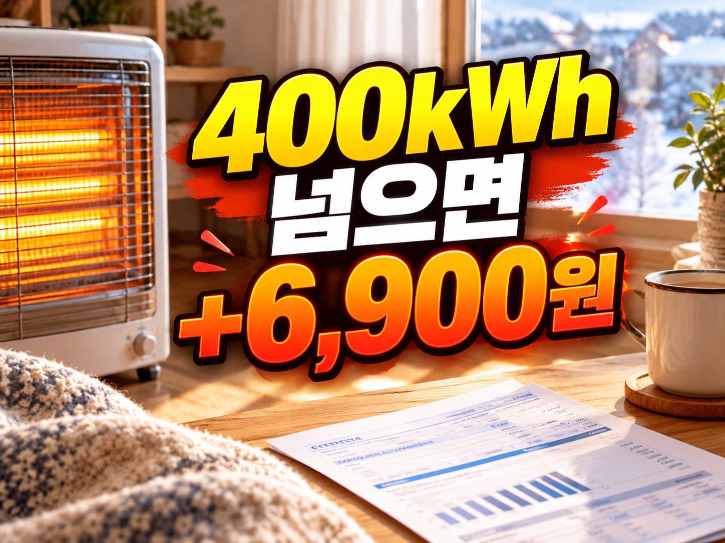 4분기 전기요금 동결, 겨울 400kWh 넘으면 달라지는 금액