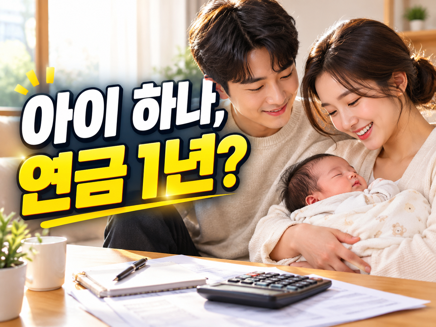 아이 하나여도 국민연금 12개월이 붙습니다, 엄마 아빠 중 누